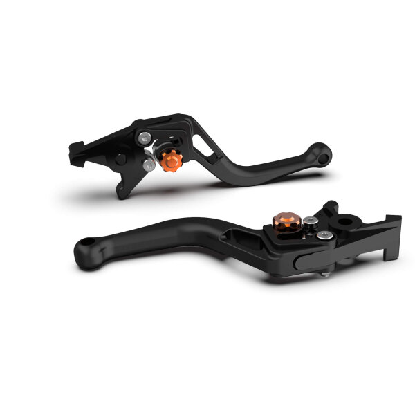 LSL Kupplungshebel BOW  für Brembo 16 RCS, L37R, kurz,schwarz perlgestrahlt/orange