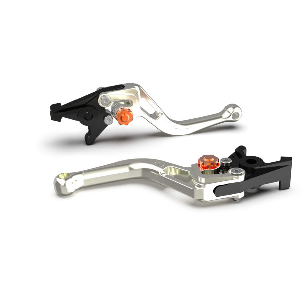 LSL Kupplungshebel BOW  für Brembo 16 RCS, L37R, kurz, silber/orange