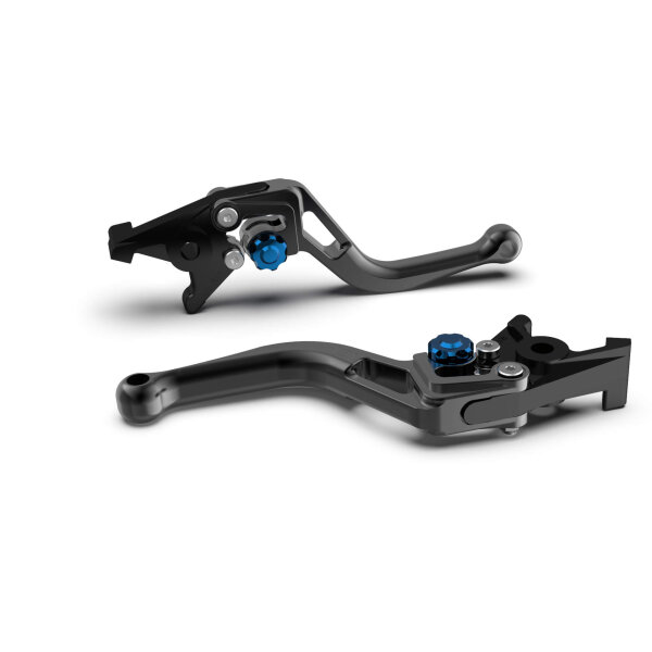 LSL Clutch lever BOW for Brembo 16 RCS, L37R, short, black/blue