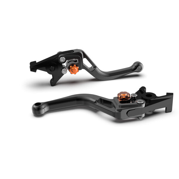 LSL Kupplungshebel BOW  für Brembo 16 RCS, L37R, kurz, schwarz/orange