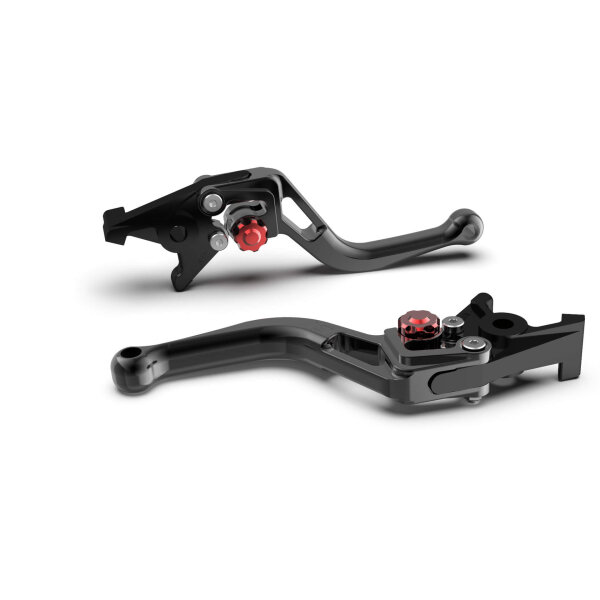 LSL Clutch lever BOW for Brembo 16 RCS, L37R, short, black/red