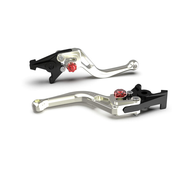 LSL Clutch lever BOW L57R, short, silver/red