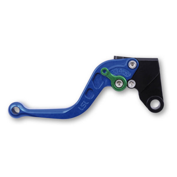 LSL Clutch lever Classic L02R, blue/green, short