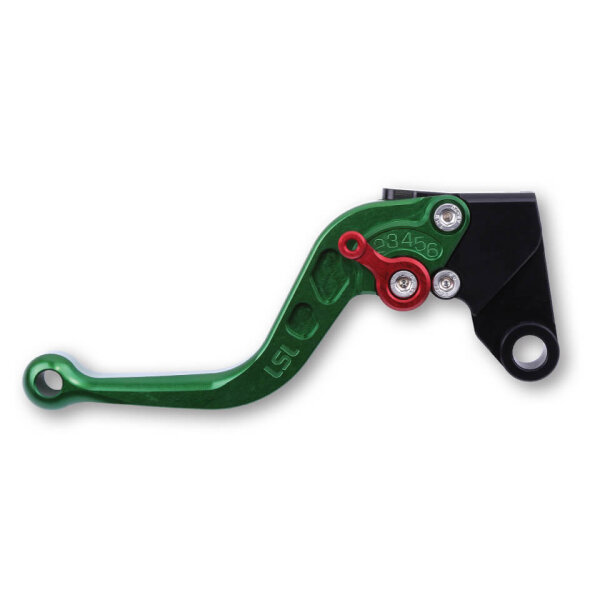 LSL Clutch lever Classic L23R, green/red, short