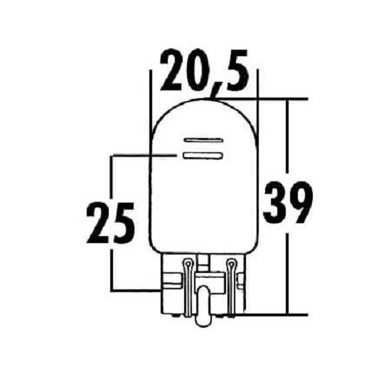 SHIN YO W21/5W, Glassockel-Glühlampe 12V 21/5W W3x16Q