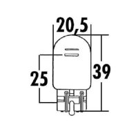 SHIN YO W21/5W, Glassockel-Glühlampe 12V 21/5W W3x16Q