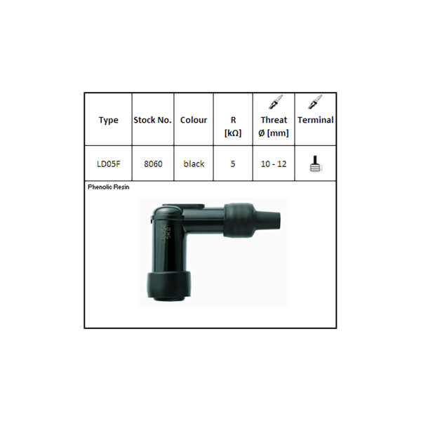 NGK Kerzenstecker LD-05 F, 12 mm Kerze, 90?