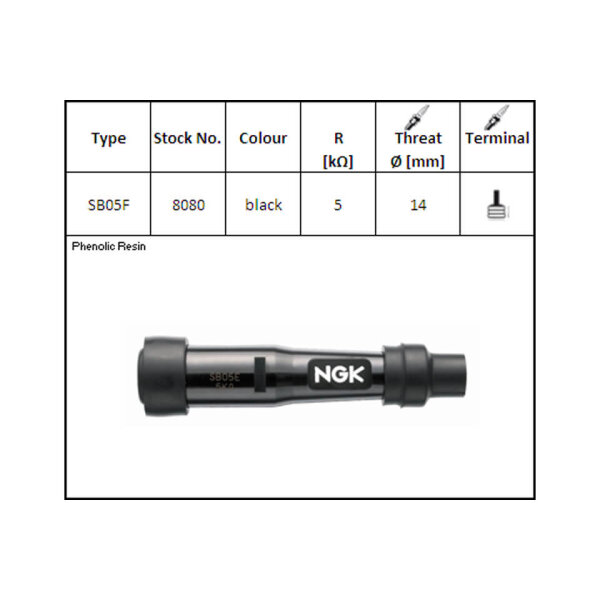 NGK Kerzenstecker SB-05 F, 14 mm Kerze, 0?