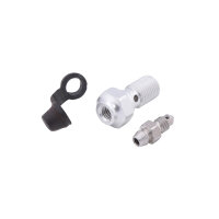 LSL Aluminium banjo bolt M10x1.00, silver, with bleeder...