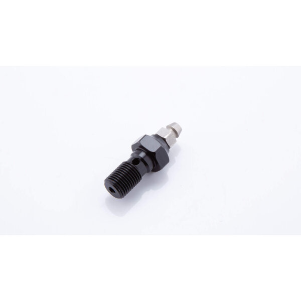 LSL Aluminium banjo bolt M10x1.00, black, with bleeder nipple