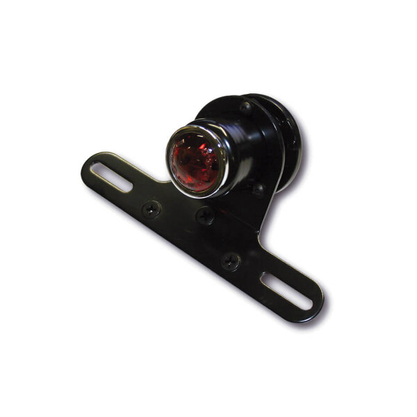 SHIN YO LED-Rücklicht OLD SCHOOL TYP4, schwarz, rotes Glas, mit Nr.-Schildhalter