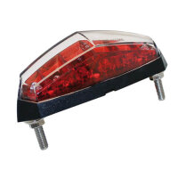 KOSO Mini LED taillight, red reflector with clear glass, with fixing bolt M5