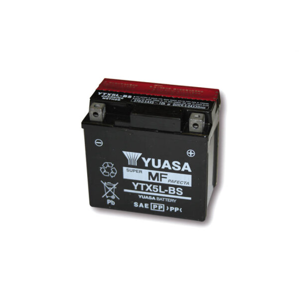 YUASA Battery YTX 5L-BS maintenance-free (AGM) incl. acid pack