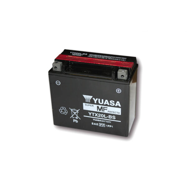 YUASA Battery YTX 20L-BS maintenance-free (AGM) incl. acid pack