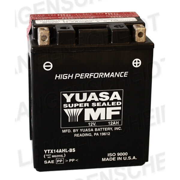 YUASA Battery YTX 14AHL-BS maintenance-free (AGM) incl. acid pack