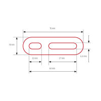 HIGHSIDER Universal-Adapter, 76mm lang, Schraublochabstand 21-58mm