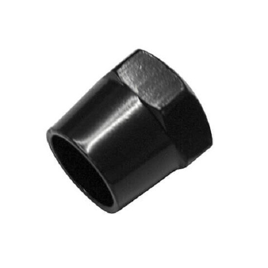 Mirror nut 17 mm, black, M10 x 1.25 RH