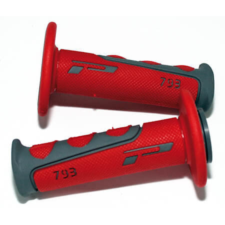 PROGRIP Lenkergriffe 793, Cross, grau/rot, 7/8 Zoll Lenker, geschlossen