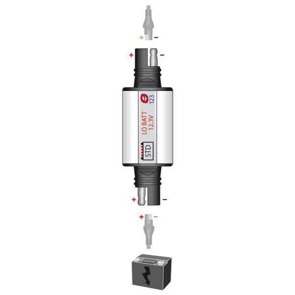 OPTIMATE Ladezustandswarnleuchte SAE-Stecker, Blei/Säure Batterien, 12,5V