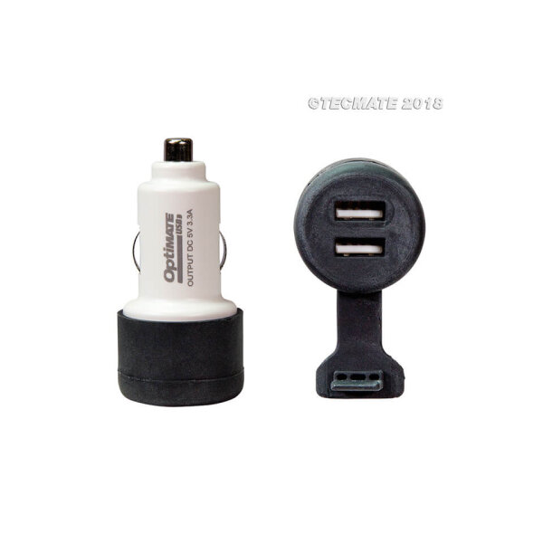 OPTIMATE Charging adapter car socket plug to 2x USB (No.106)