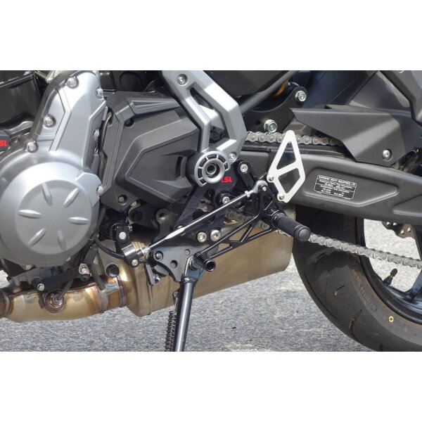 LSL Ersatzteil für Fußrastenanlage 110K155SW, Schaltseite, KAWASAKI Z650/Ninja 650,Bj. 17-, schwarz-