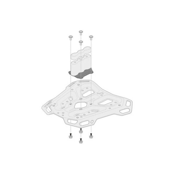 SW-MOTECH Adapterkit ADVENTURE-RACK Gepäckträger Schwarz. Rotopax.