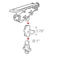 RAM Mounts Universal Lenkerhalterung (kurz) elektronische Kleingeräte - mit Rohrschelle