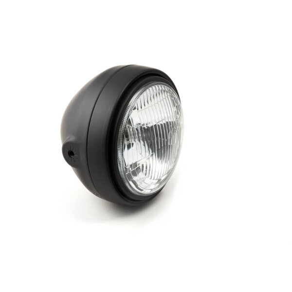 LSL Scrambler headlight, corrugated glass/H4, black-matt