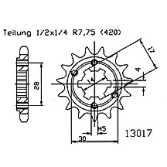 ESJOT Kettenritzel, 14 Zähne