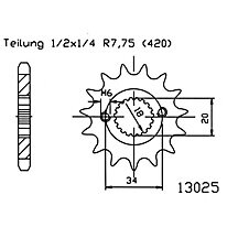 ESJOT Chain pinion, 15 teeth