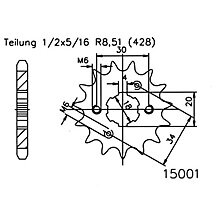 ESJOT Chain pinion, 15 teeth