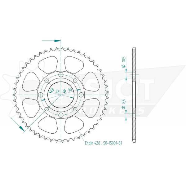 ESJOT Sprocket, 51 teeth