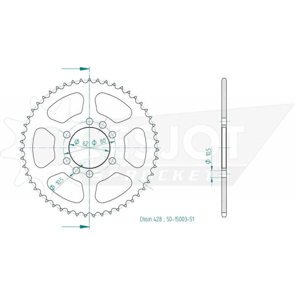 ESJOT Sprocket, 51 teeth