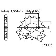 ESJOT Chain pinion, 14 teeth