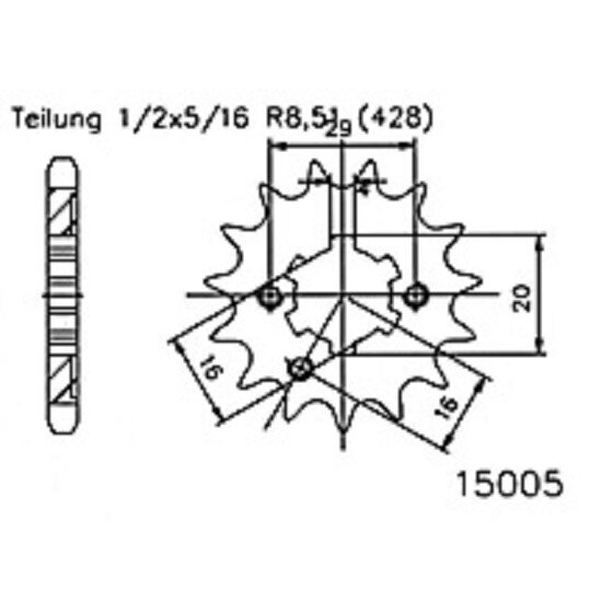 ESJOT Chain pinion, 15 teeth