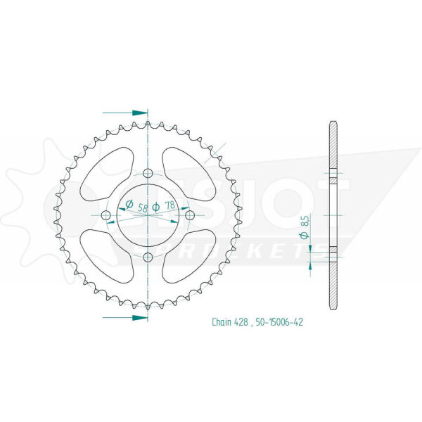 ESJOT Sprocket, 42 teeth