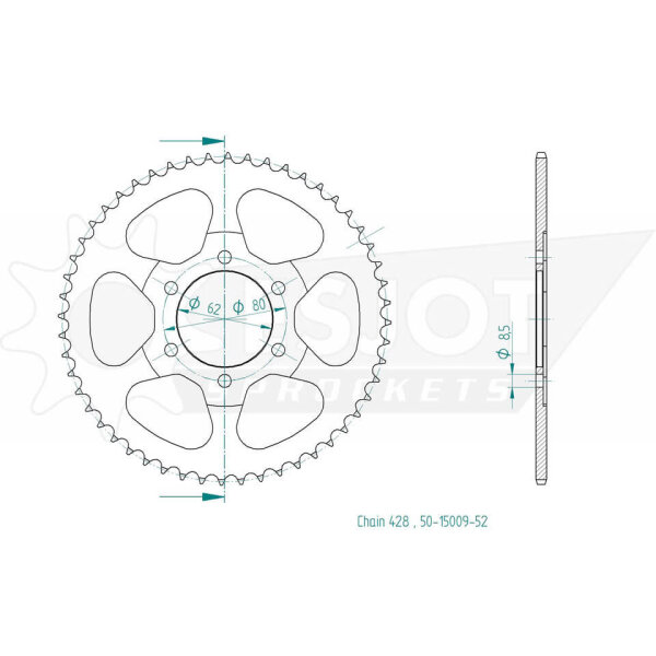 ESJOT Sprocket, 52 teeth