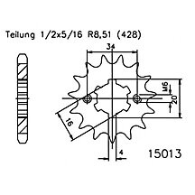 ESJOT Chain pinion, 14 teeth