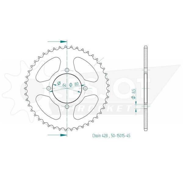 ESJOT Sprocket, 45 teeth