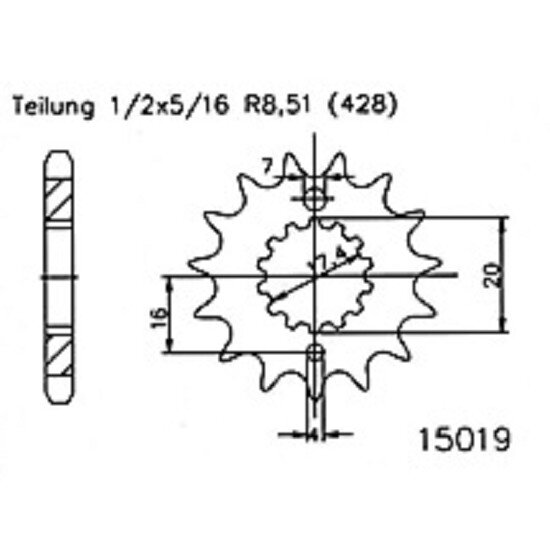 ESJOT Chain pinion, 15 teeth