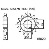 ESJOT Chain pinion, 20 teeth