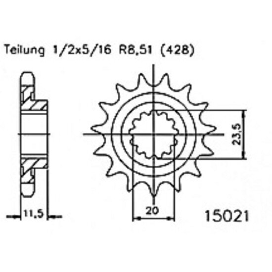 ESJOT Chain pinion, 16 teeth