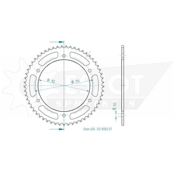 ESJOT Chain wheel, 57 teeth