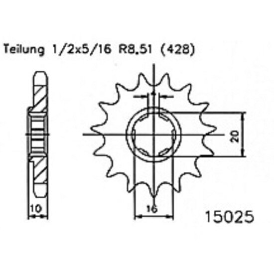 ESJOT Chain pinion, 13 teeth