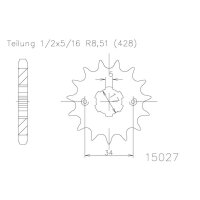 ESJOT Chain pinion, 14 teeth