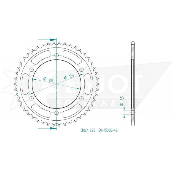 ESJOT Sprocket, 46 teeth