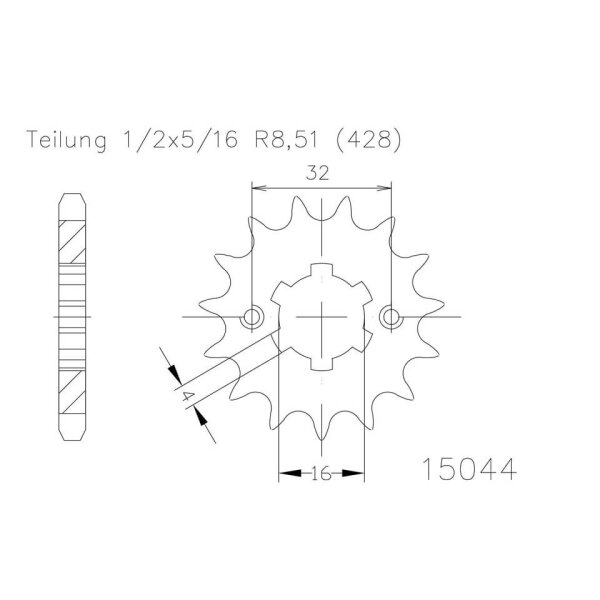 ESJOT Chain pinion, 14 teeth