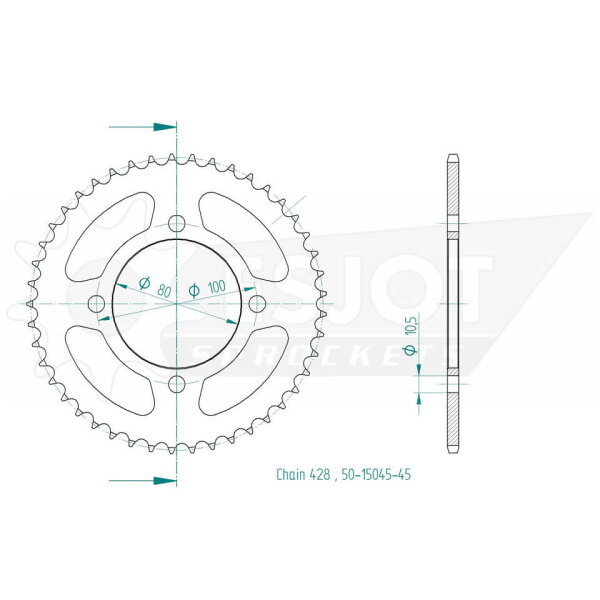 ESJOT Sprocket, 45 teeth