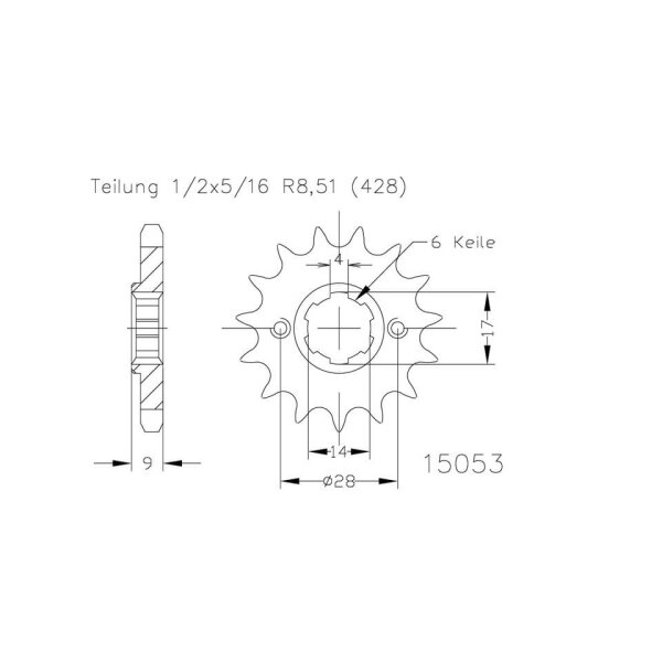 ESJOT Chain pinion, 13 teeth