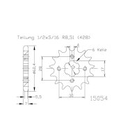 ESJOT Chain pinion, 15 teeth, 428 pitch (1/2x5/16)